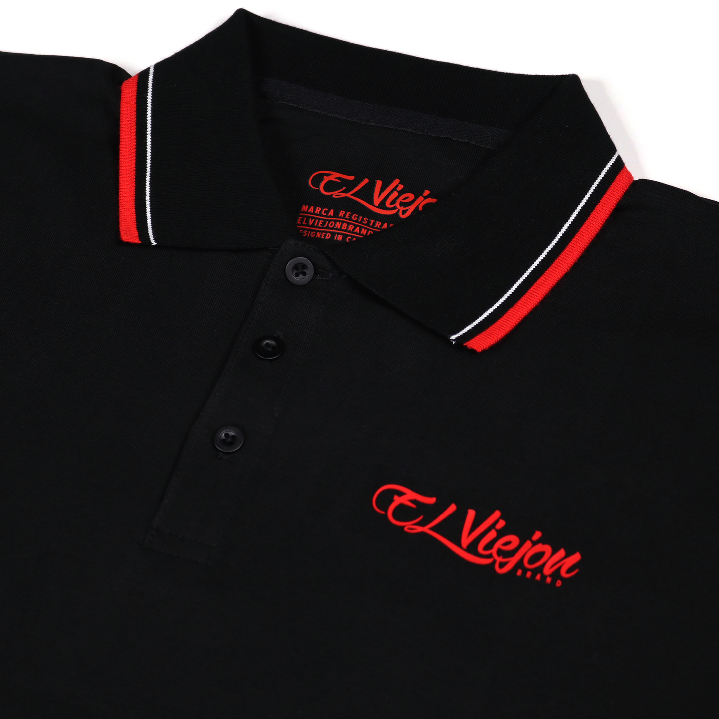 Polo Shirt - BLACK stripe collar