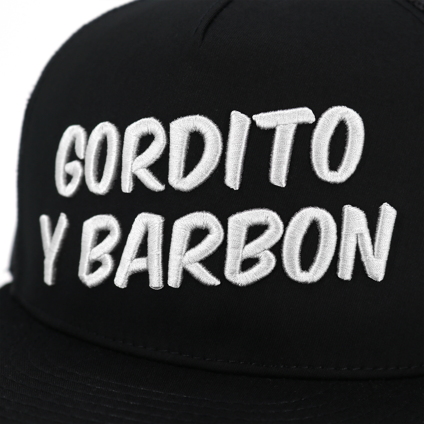 Gordito Y Barbon Black flat visor hat / gorra de visera plana