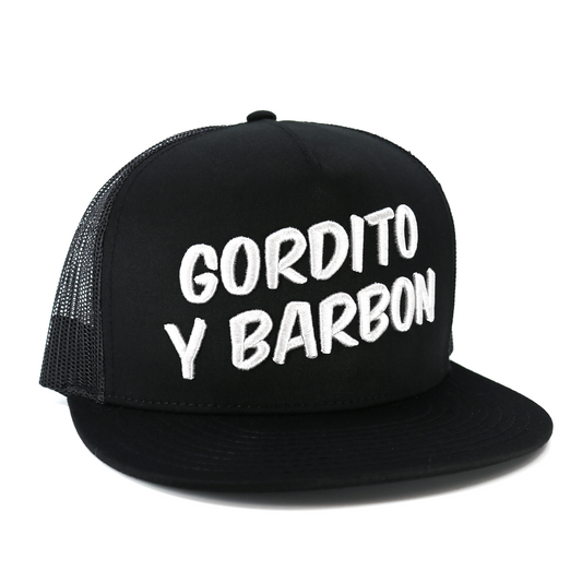 Gordito Y Barbon Black flat visor hat / gorra de visera plana