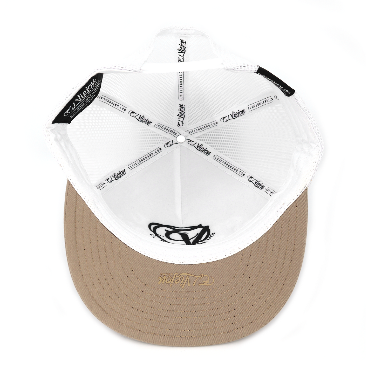 Gordito Y Barbon Sand/White flat visor hat / gorra de visera plana