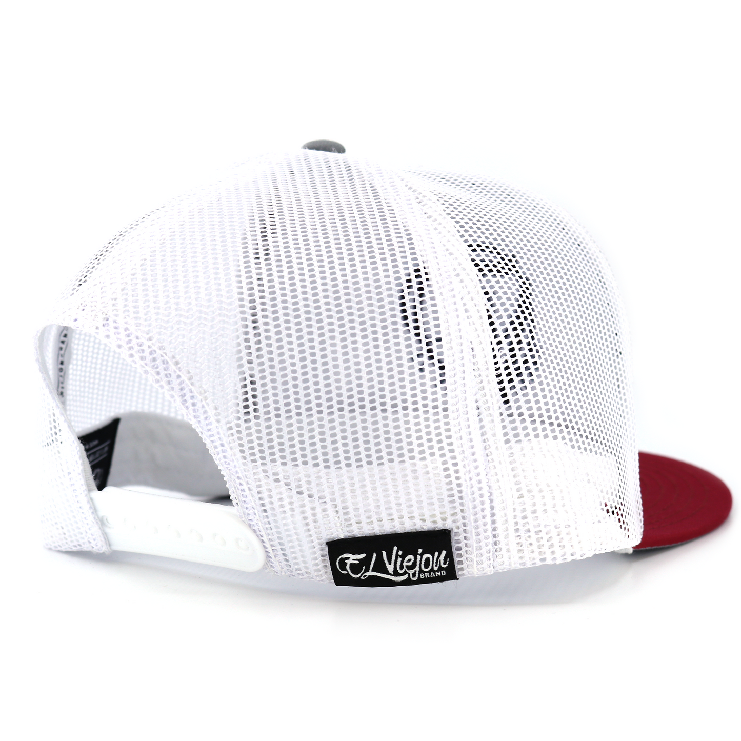 Gordito Y Barbon Maroon/Grey/White flat visor hat / gorra de visera plana