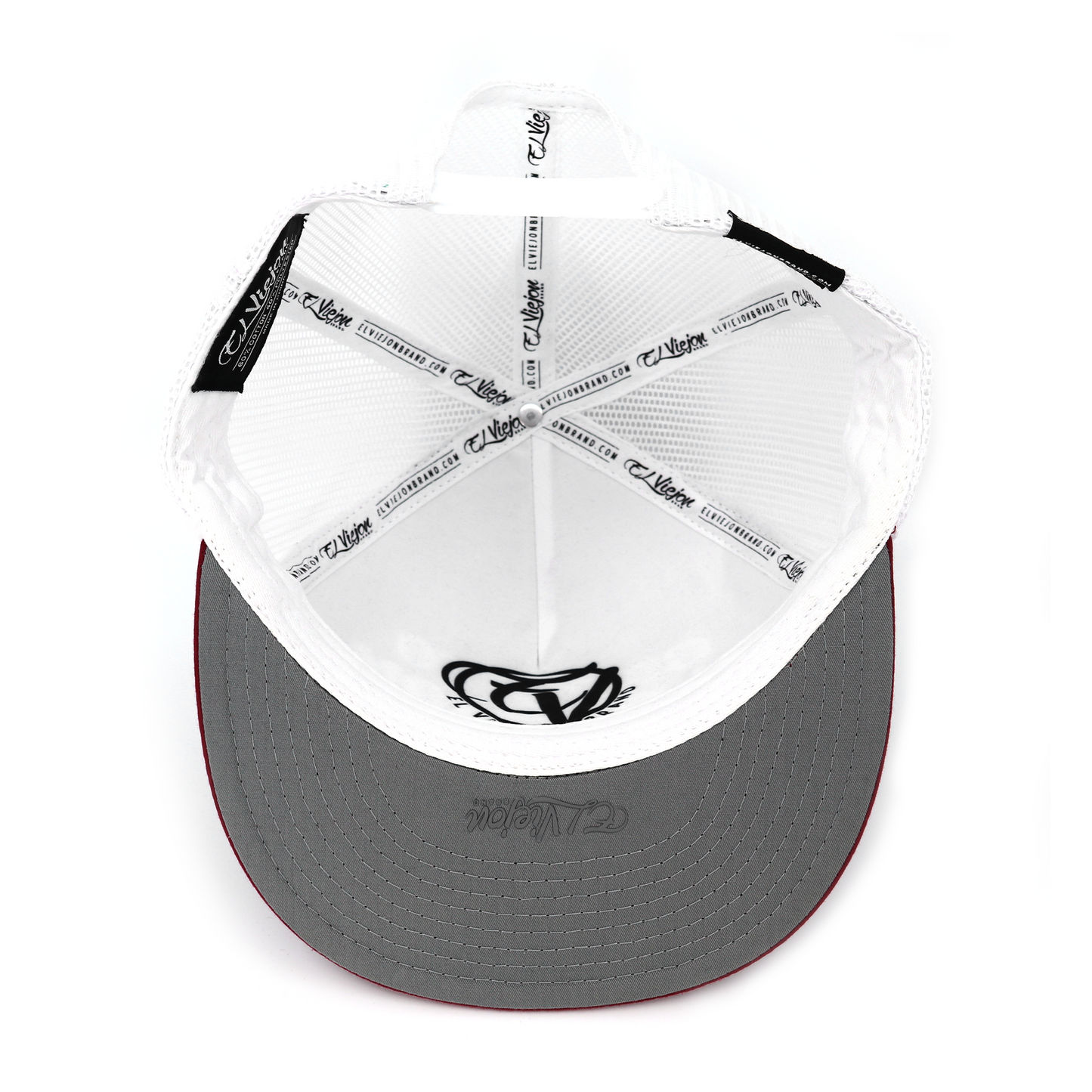 Gordito Y Barbon Maroon/Grey/White flat visor hat / gorra de visera plana