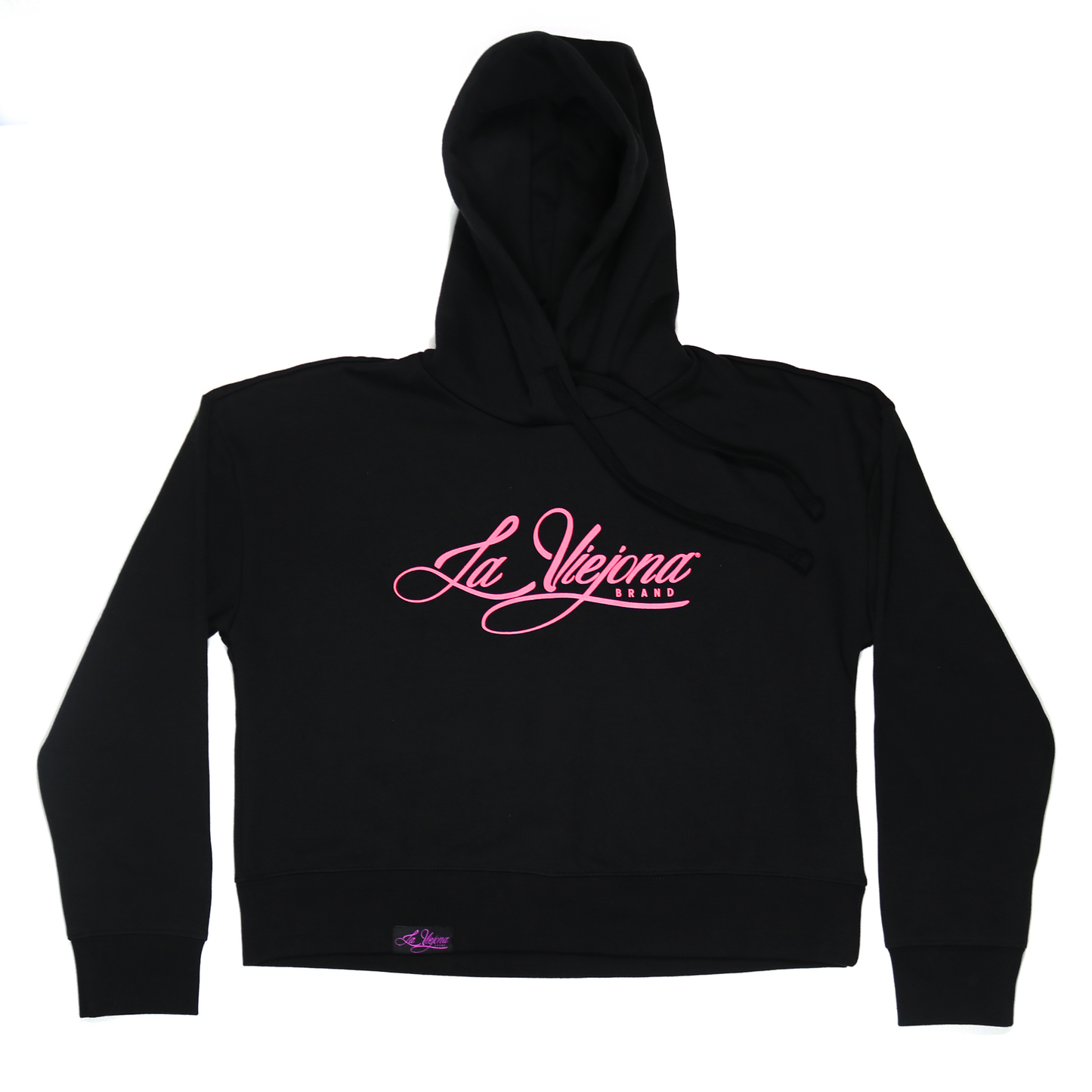 La Viejona Hoodie (Croptop)- Black