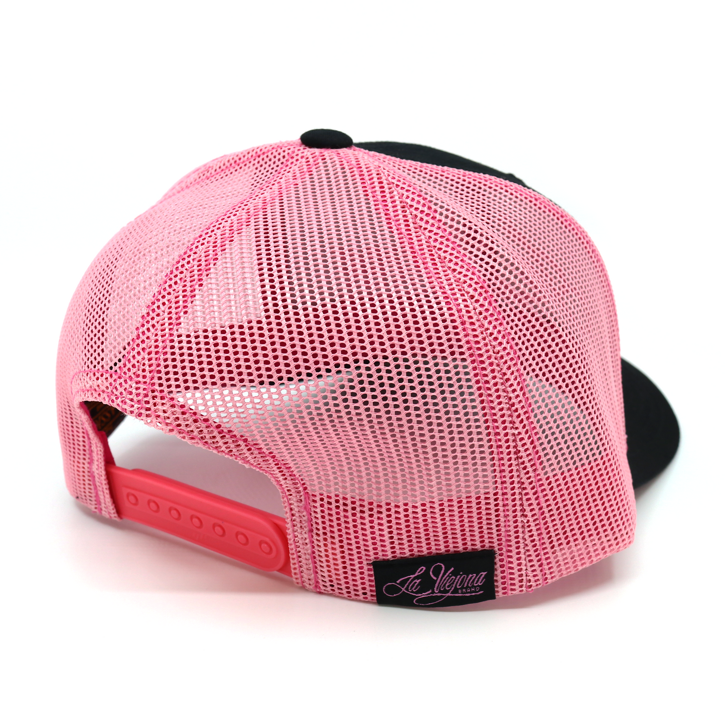 La Viejona Black/Pink classic visor hat / gorra de visera clasica