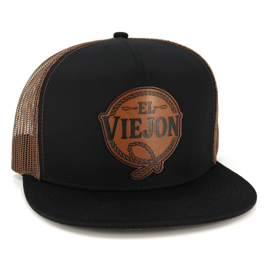 Rienda Black/Brown flat visor hat