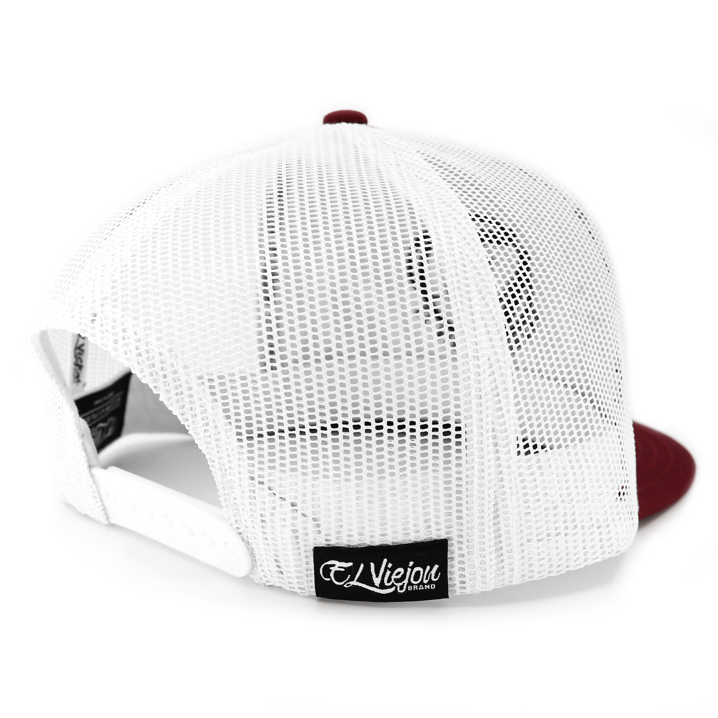 Al 100 Maroon/White flat visor hat / gorra de visera plana