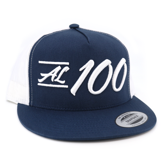 AL 100 Navy/White flat visor hat / gorra de visera plana