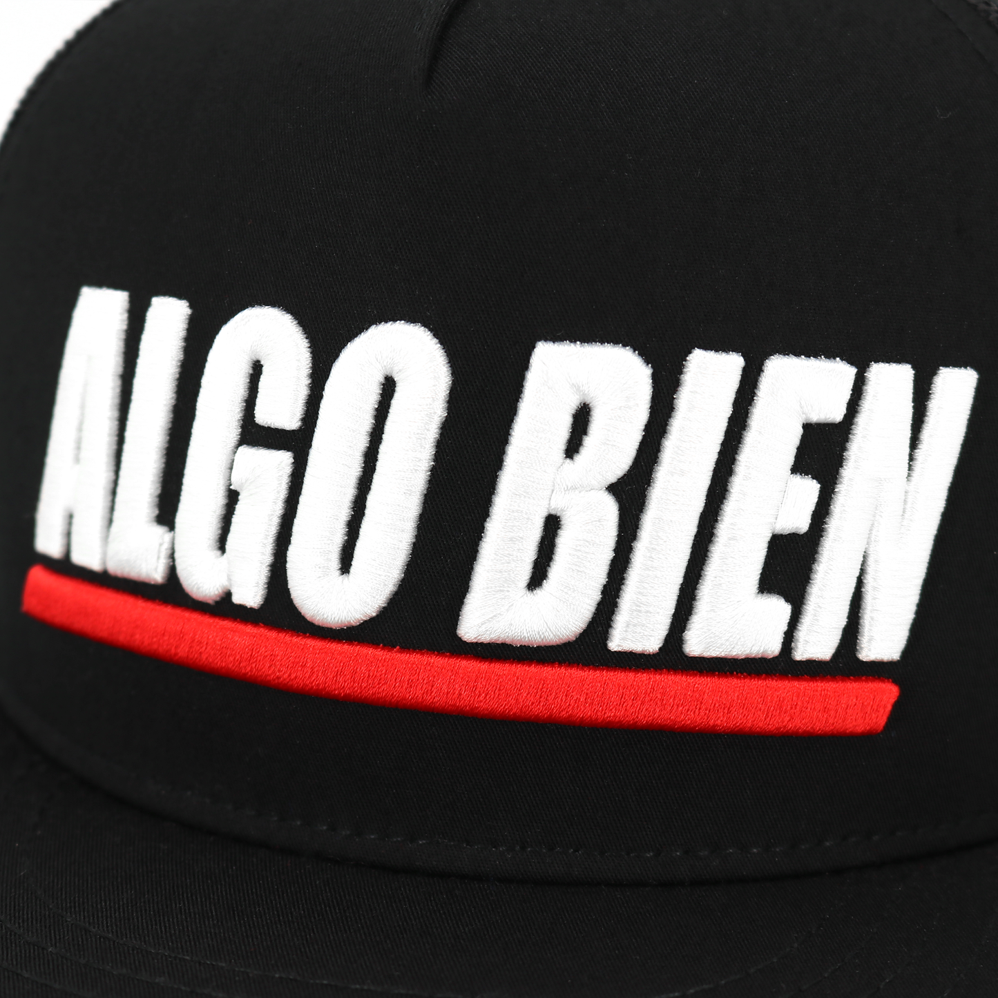 Algo Bien Black flat visor hat / gorra de visera plana