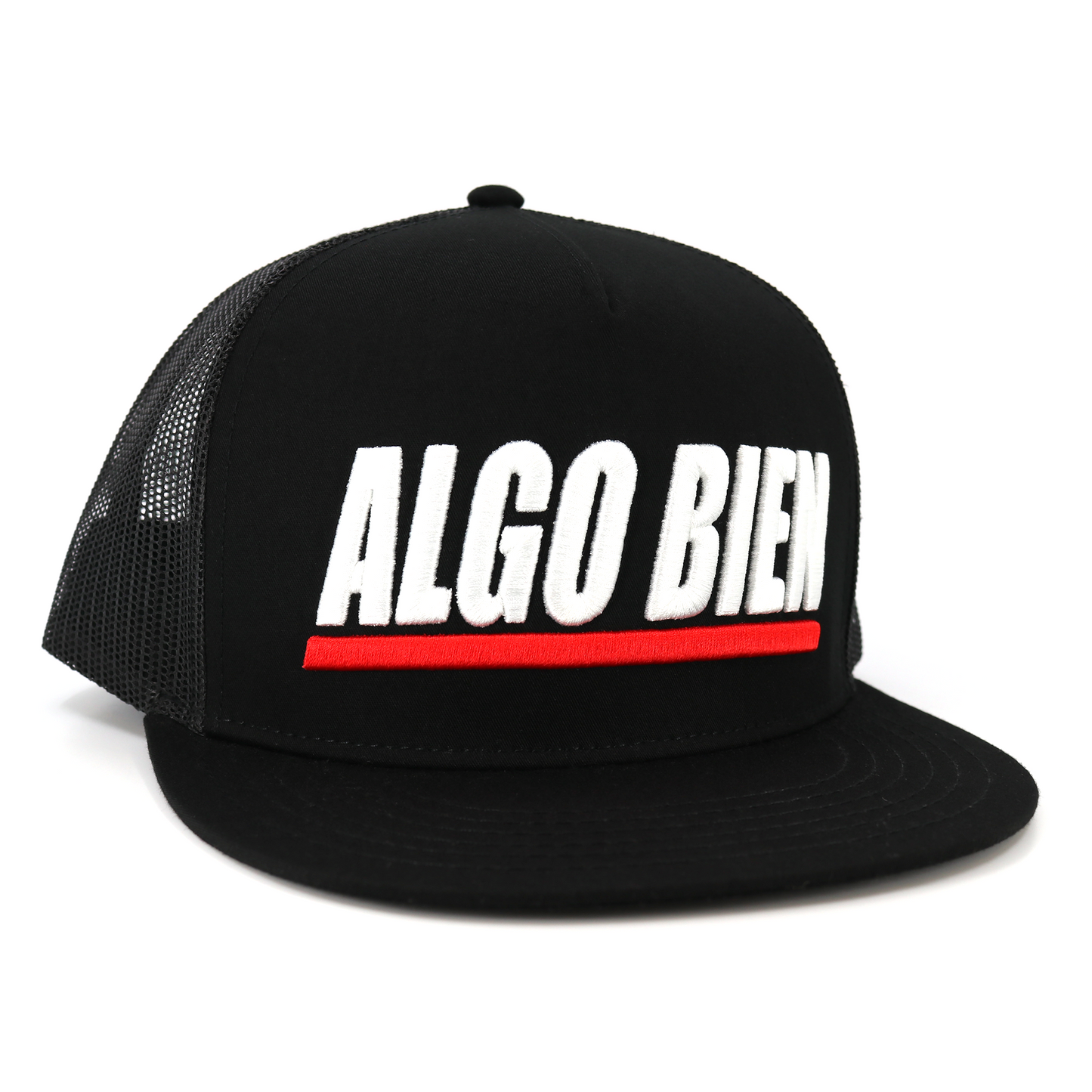 Algo Bien Black flat visor hat / gorra de visera plana