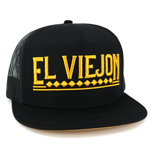 Apache Black flat visor hat