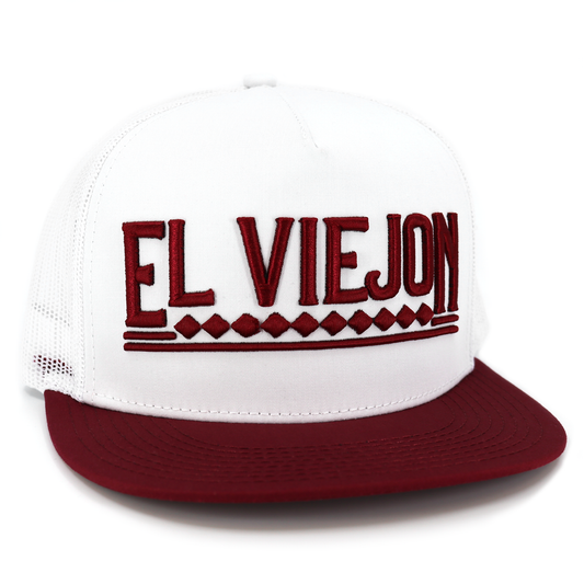 Apache Maroon/White/White flat visor hat