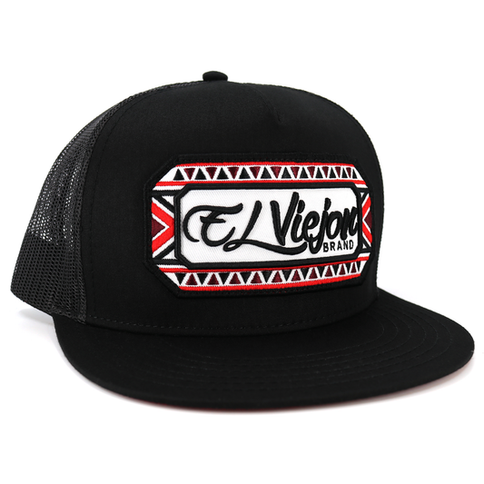 Azteca Black flat visor hat / gorra de visera plana