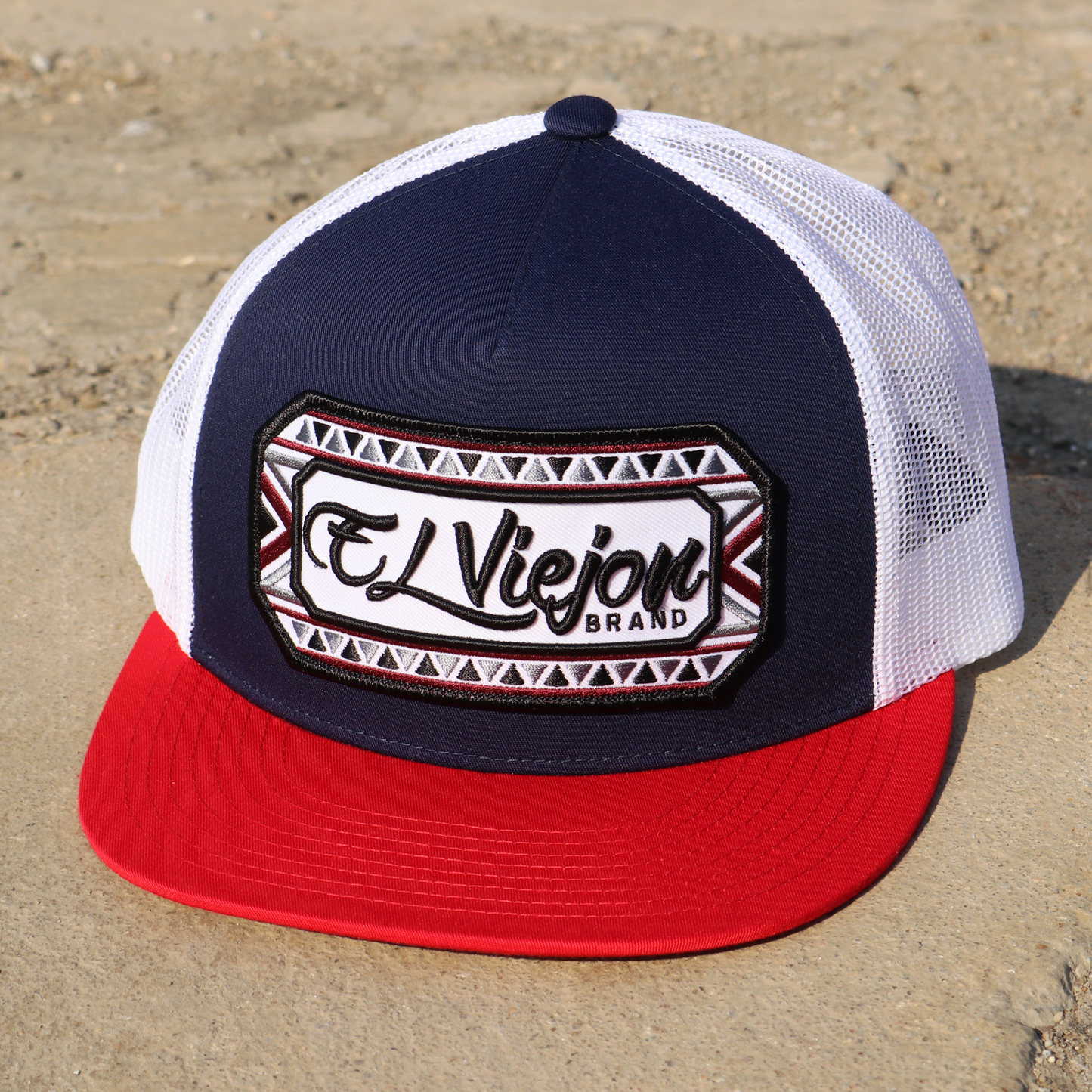 Azteca Red/Navy/White flat visor hat / gorra de visera plana