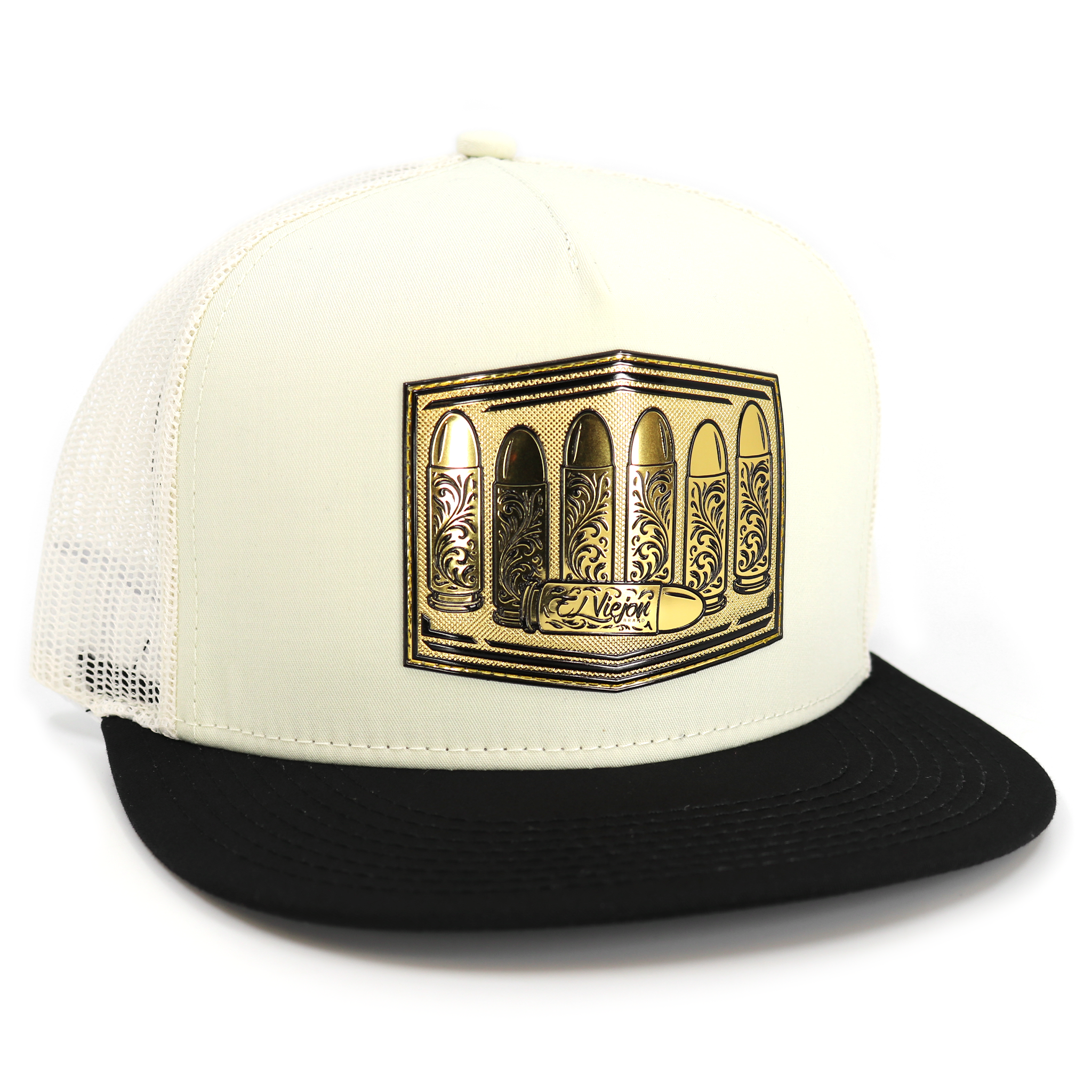 Calibre Black/Ivory flat visor hat – El Viejon Brand