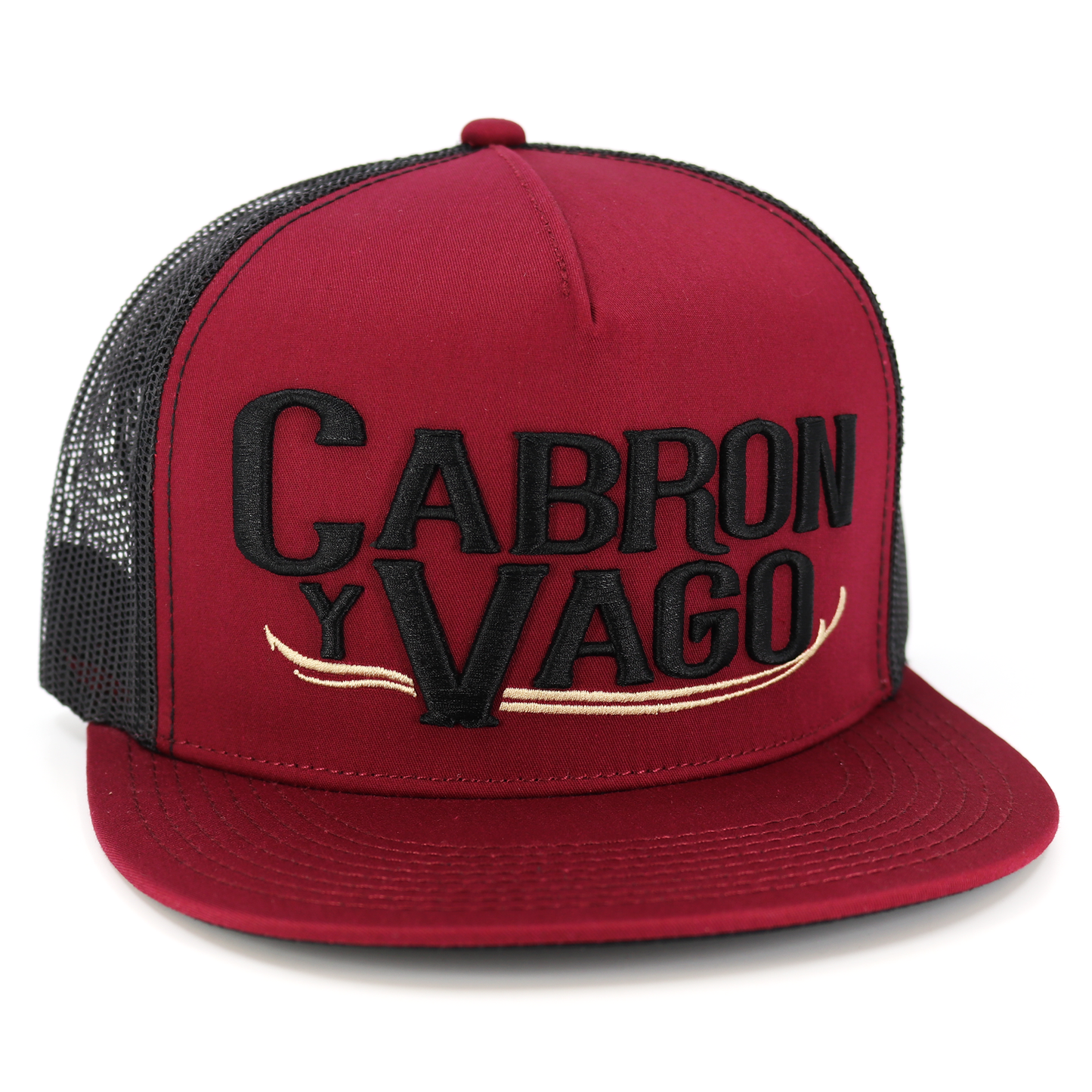 Cabron Y Vago Maroon/Black flat visor hat