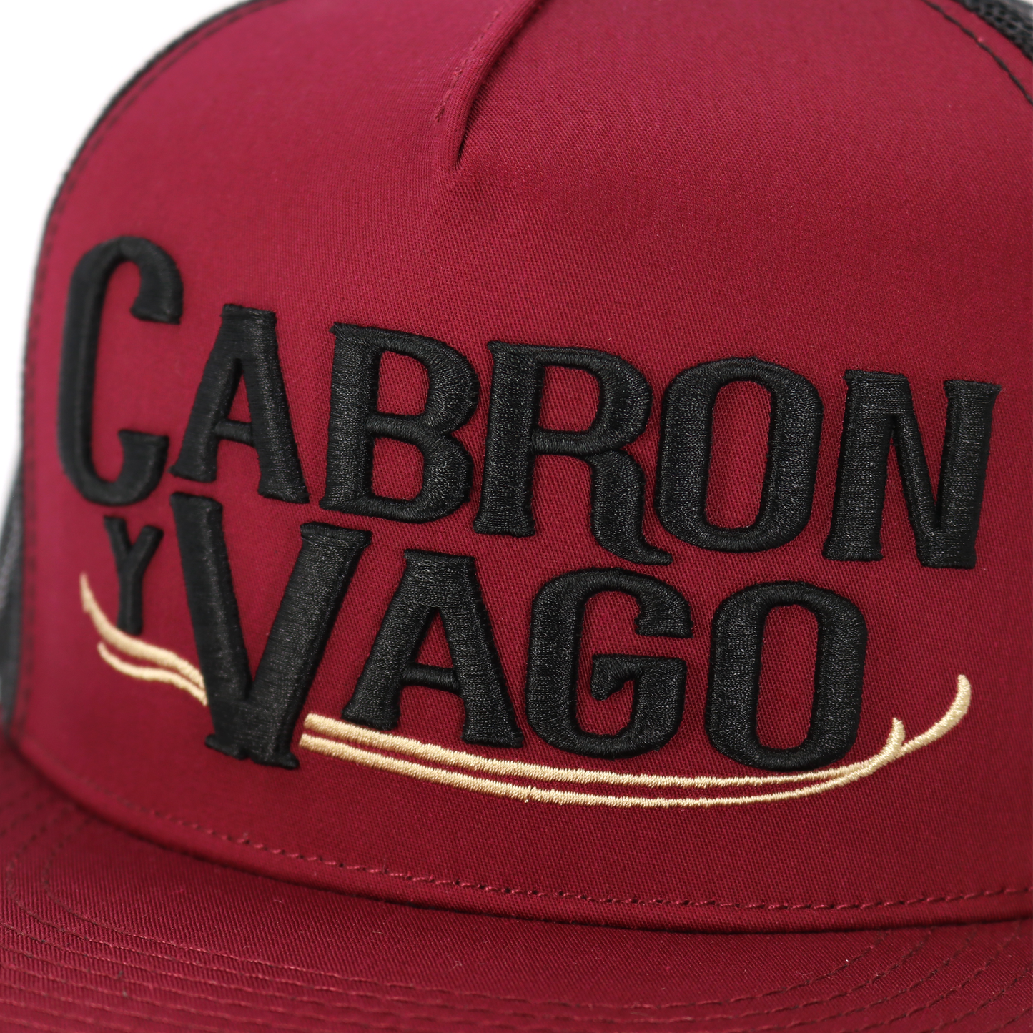 Cabron Y Vago Maroon/Black flat visor hat