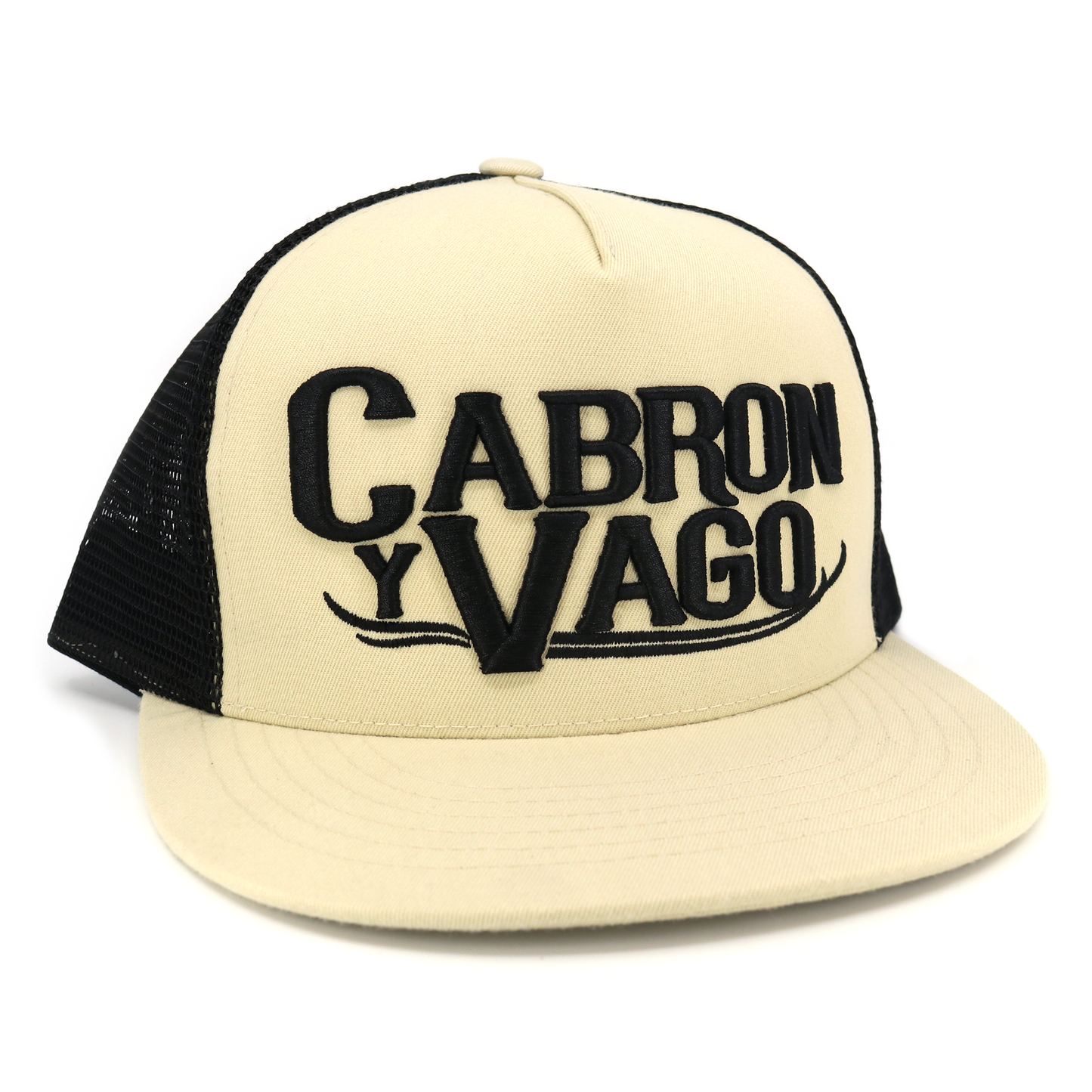 Cabron Y Vago Sand/Black flat visor hat / gorra de visera plana