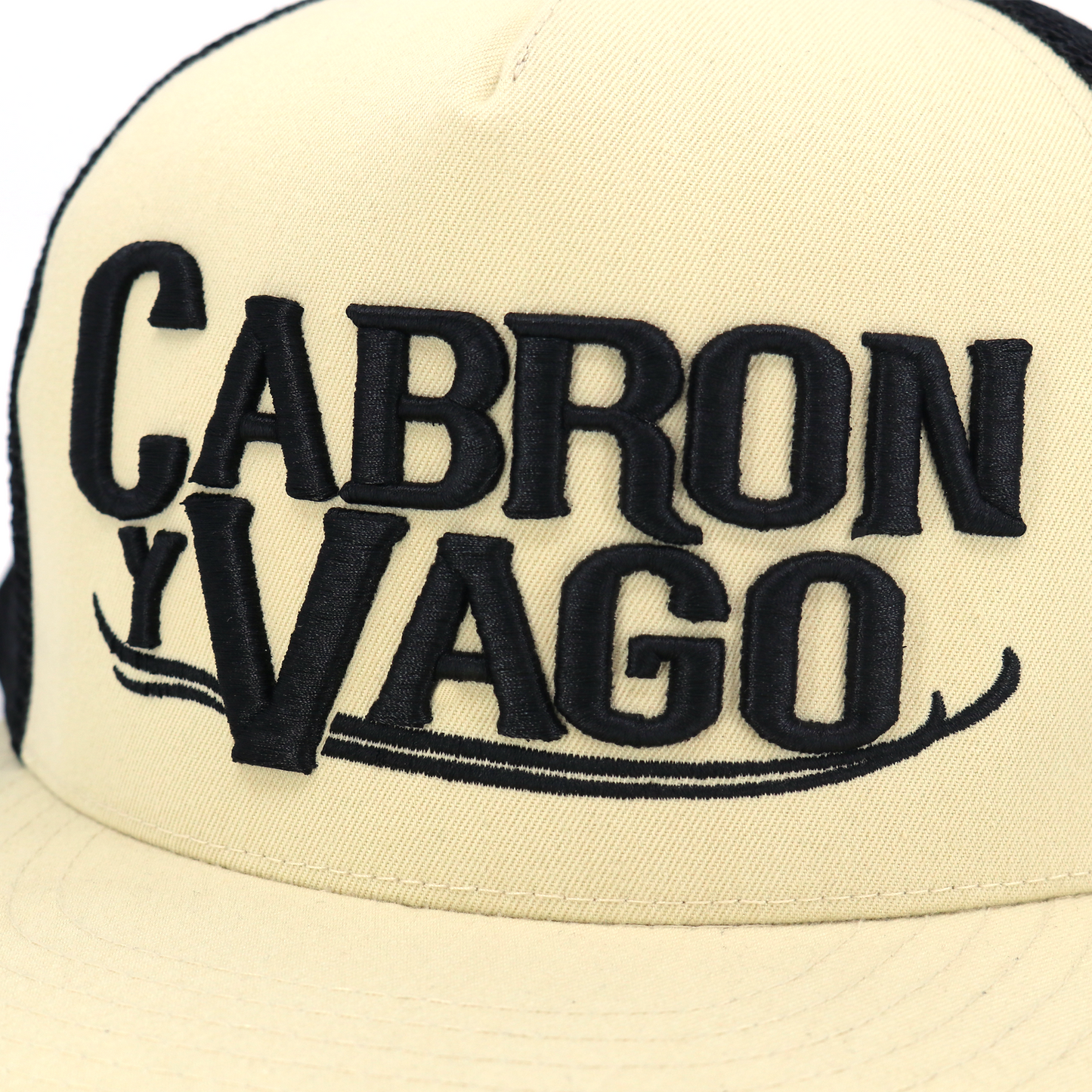 Cabron Y Vago Sand/Black flat visor hat / gorra de visera plana