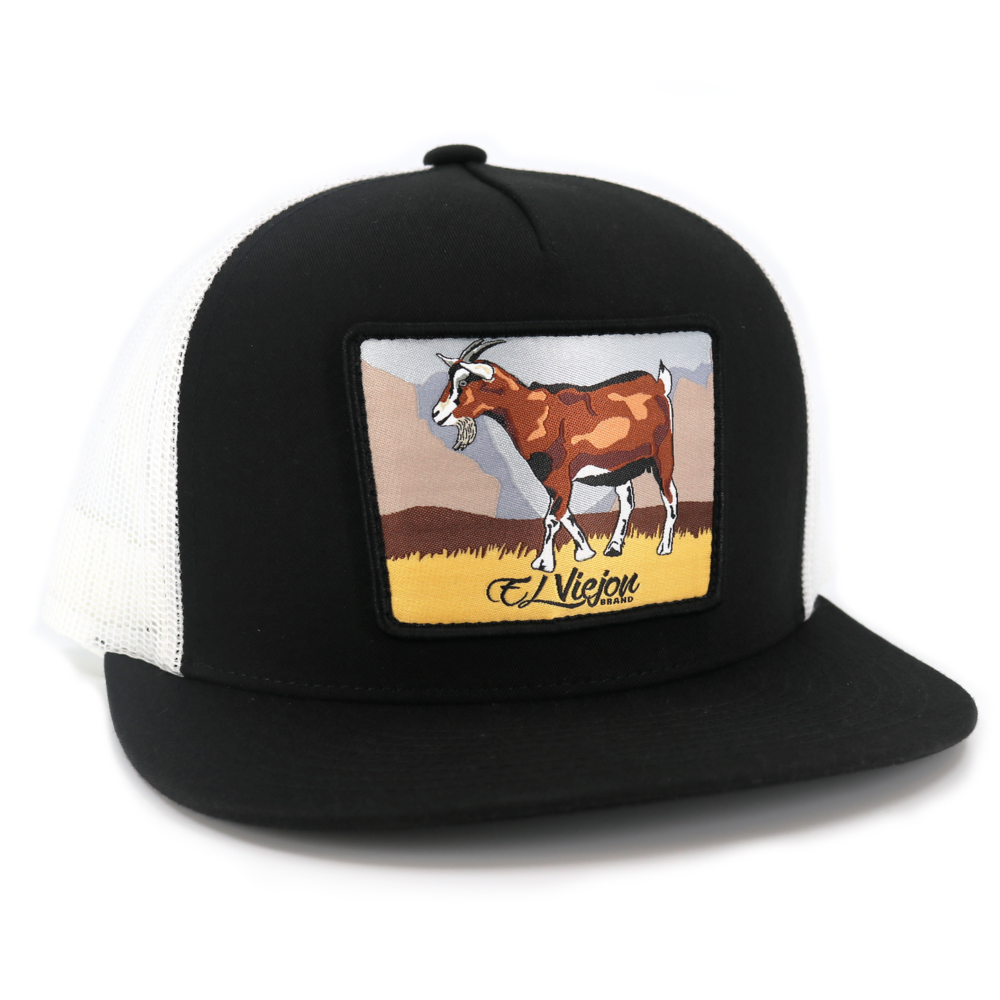 Chivo Black/White flat visor hat / gorra de visera plana