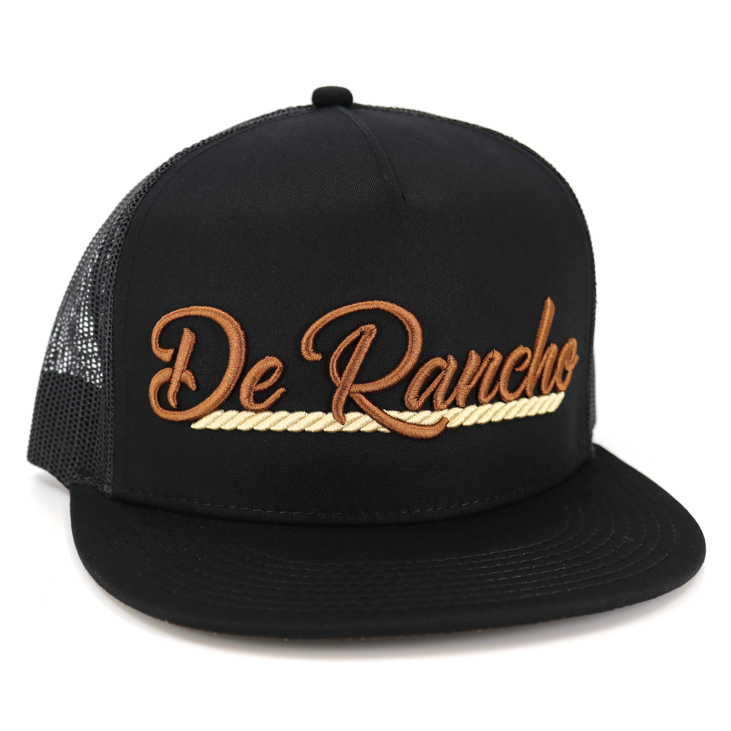 De Rancho Black flat visor hat