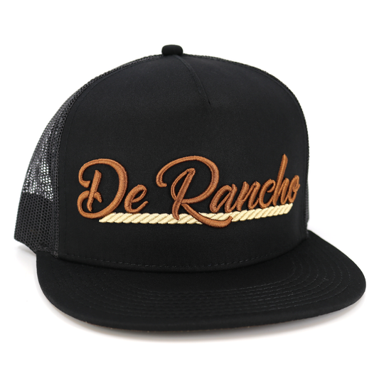 De Rancho Black flat visor hat