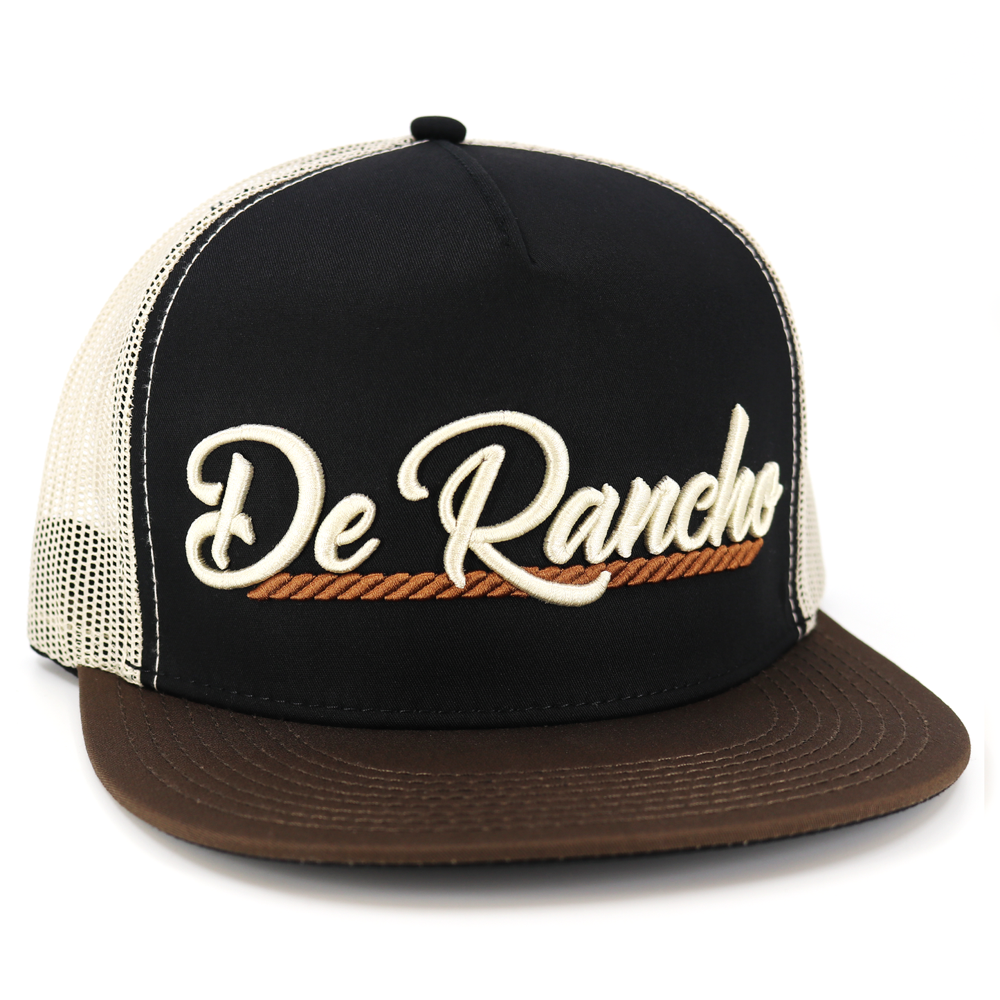 De Rancho Brown/Black/Cream flat visor hat