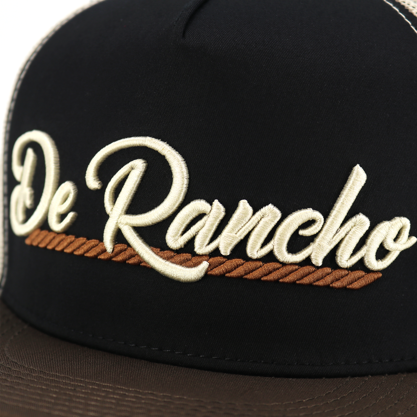 De Rancho Brown/Black/Cream flat visor hat