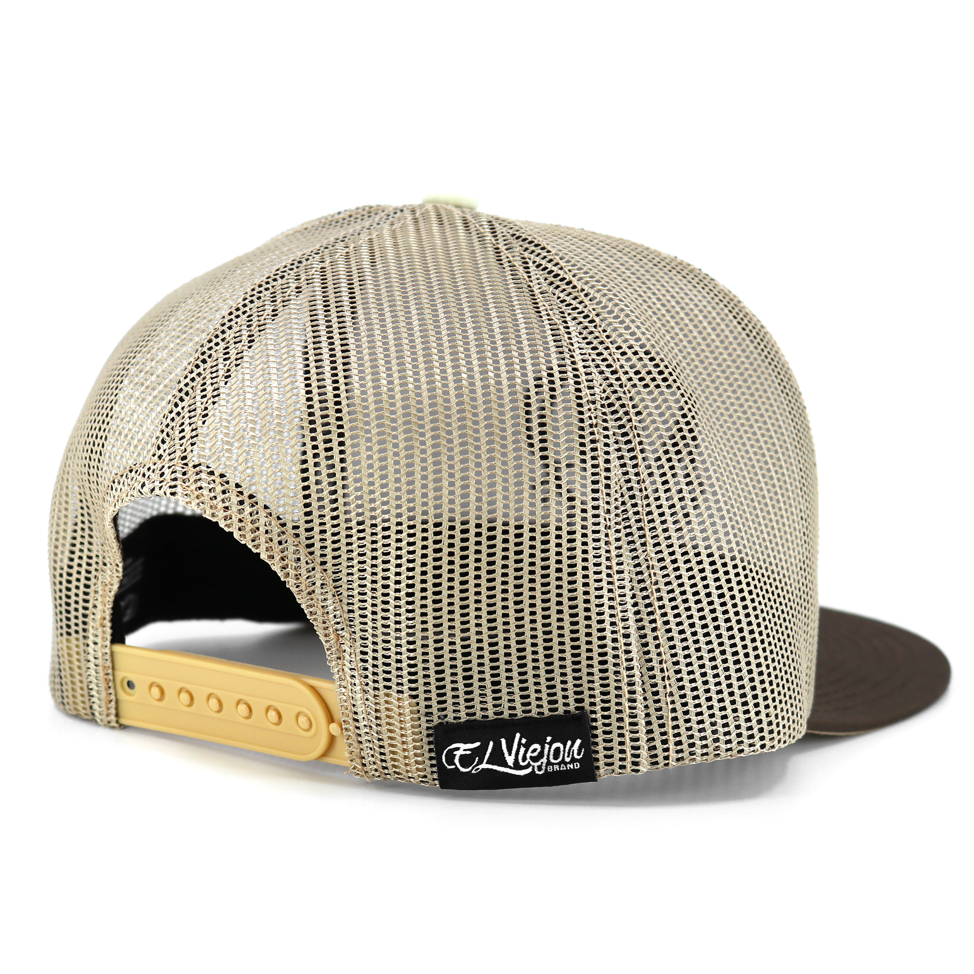 Dos Plumas Brown/Ivory/Khaki flat visor hat / gorra de visera plana
