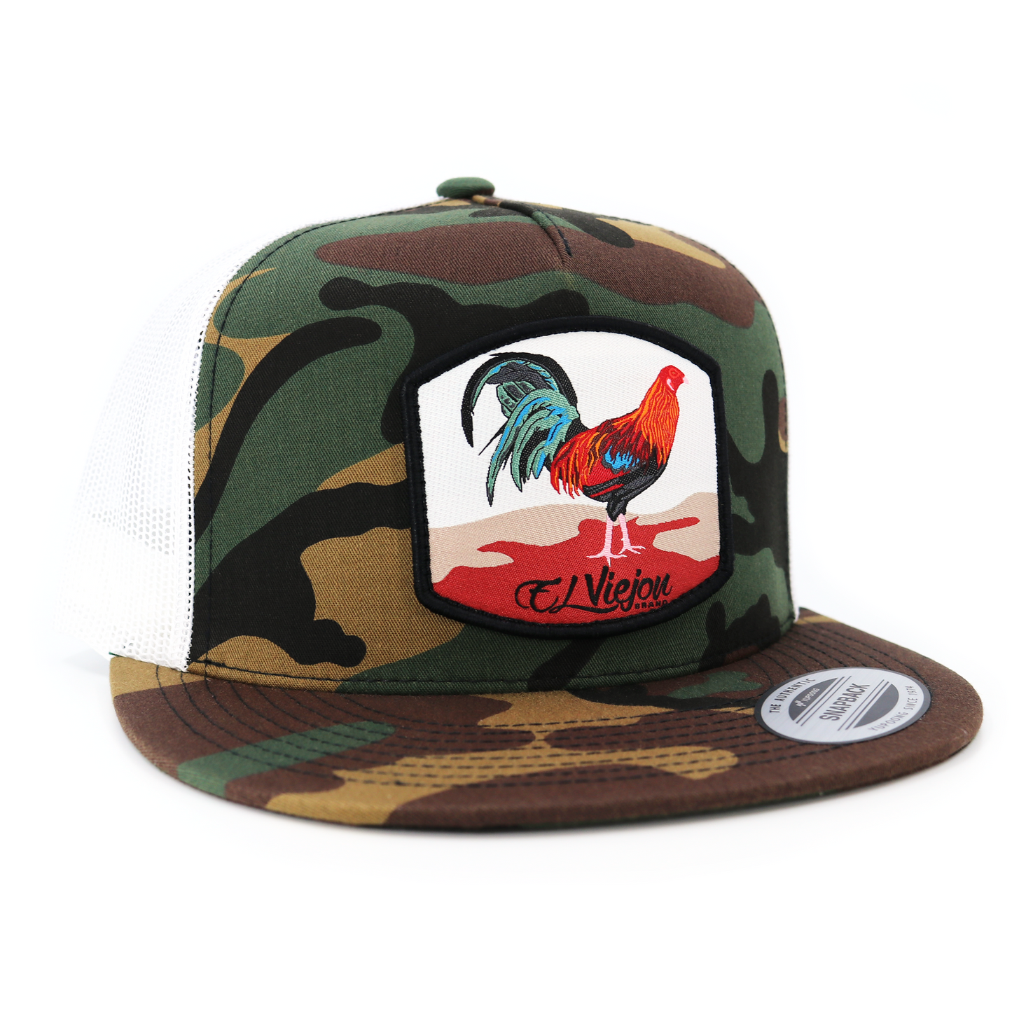 Gallo Camo/White flat visor hat / gorra de visera plana