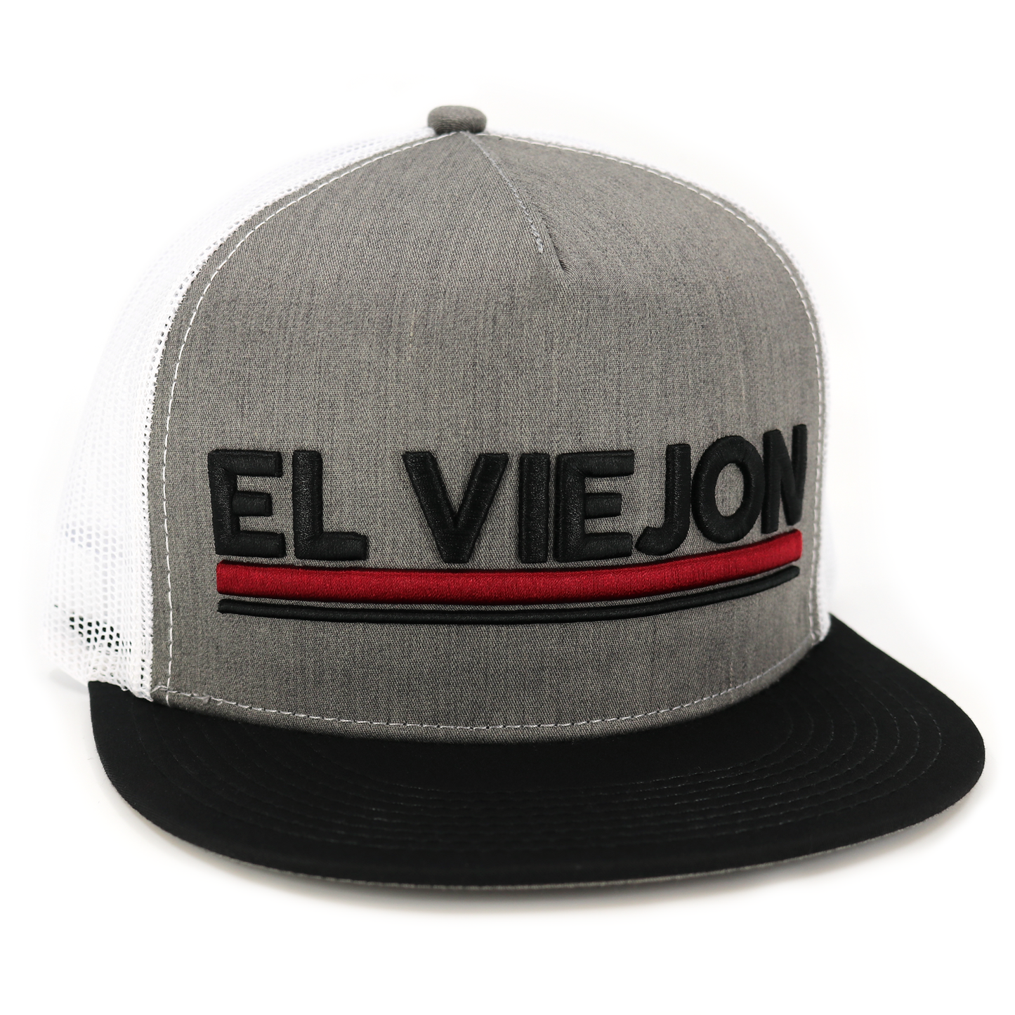 Euro Black/Heather/White flat visor hat