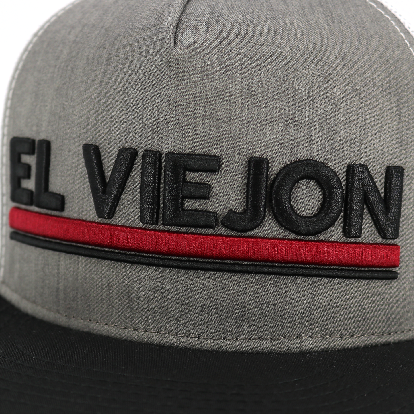 Euro Black/Heather/White flat visor hat