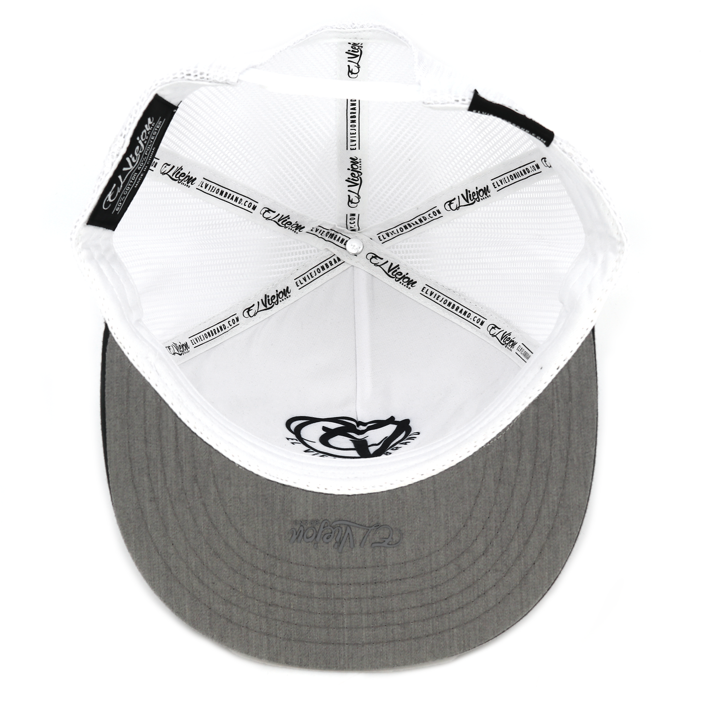 Euro Black/Heather/White flat visor hat