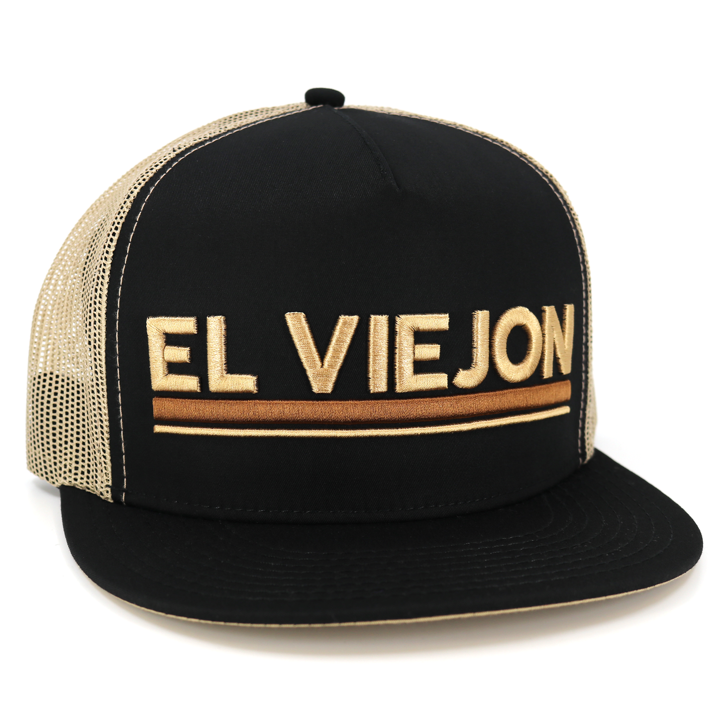 Euro Black/Khaki flat visor hat