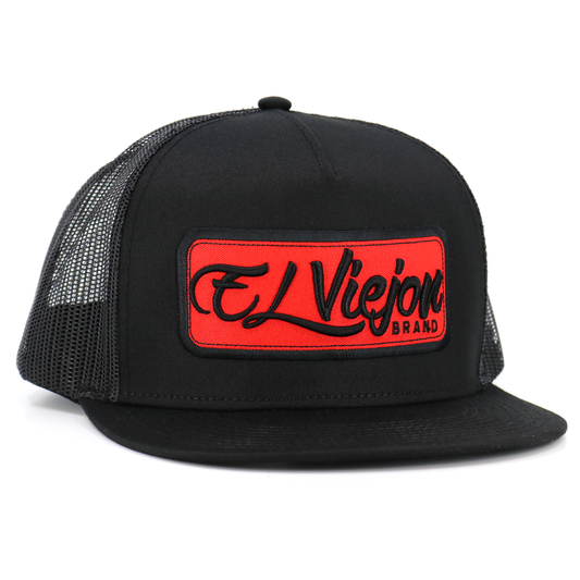 EVPatch Black (Red Patch) flat visor hat / gorra de visera plana