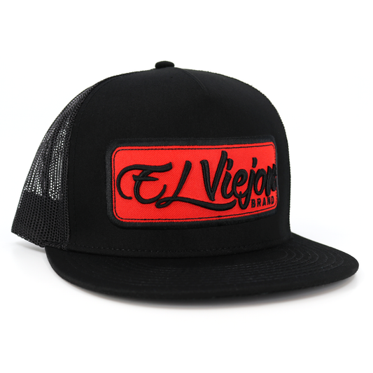 EVPatch Black (Red Patch) flat visor hat