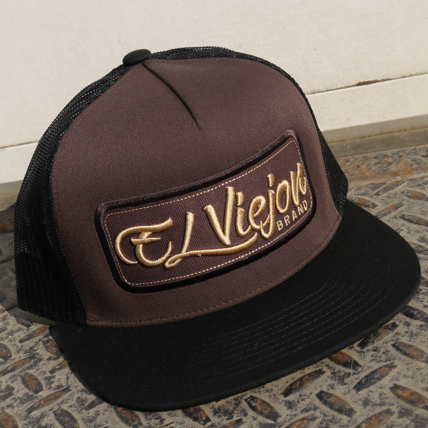 EVPatch Black/Brown/Black flat visor hat / gorra de visera plana