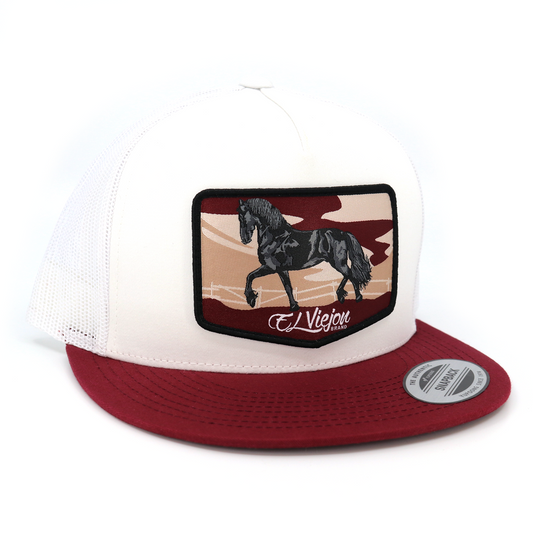 Frison Maroon/White/White flat visor hat / gorra de visera plana