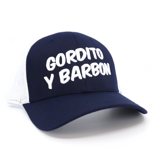 Gordito Y Barbon Dark Navy/White classic visor hat / gorra de visera clasica