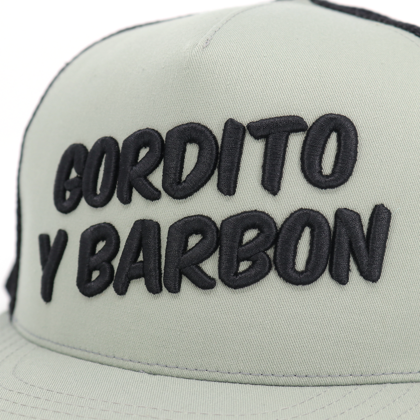 Gordito y Barbon Silver/Black flat visor hat / gorra de visera plana