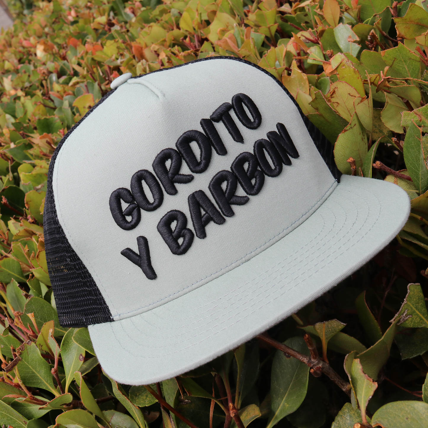 Gordito y Barbon Silver/Black flat visor hat / gorra de visera plana