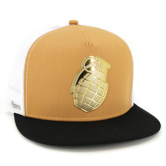 Granada Black/Caramel/White flat visor hat