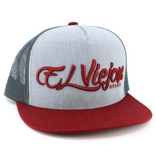 La Original Maroon/Heather/Grey flat visor hat / gorra de visera plana