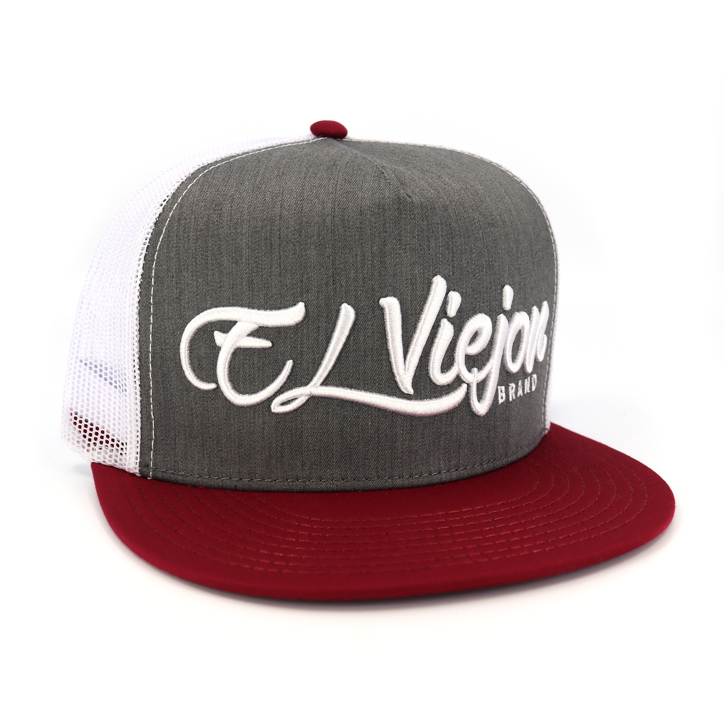 La Original Maroon/Heather/White flat visor hat / gorra de visera plana