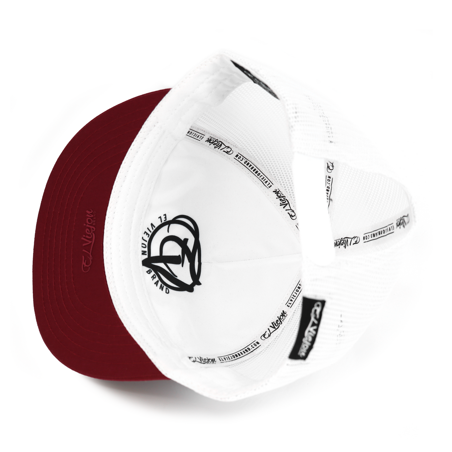 Al 100 Maroon/White flat visor hat / gorra de visera plana