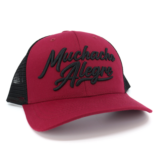 Muchacho Alegre Maroon/Black classic visor hat / gorra de visera clasica