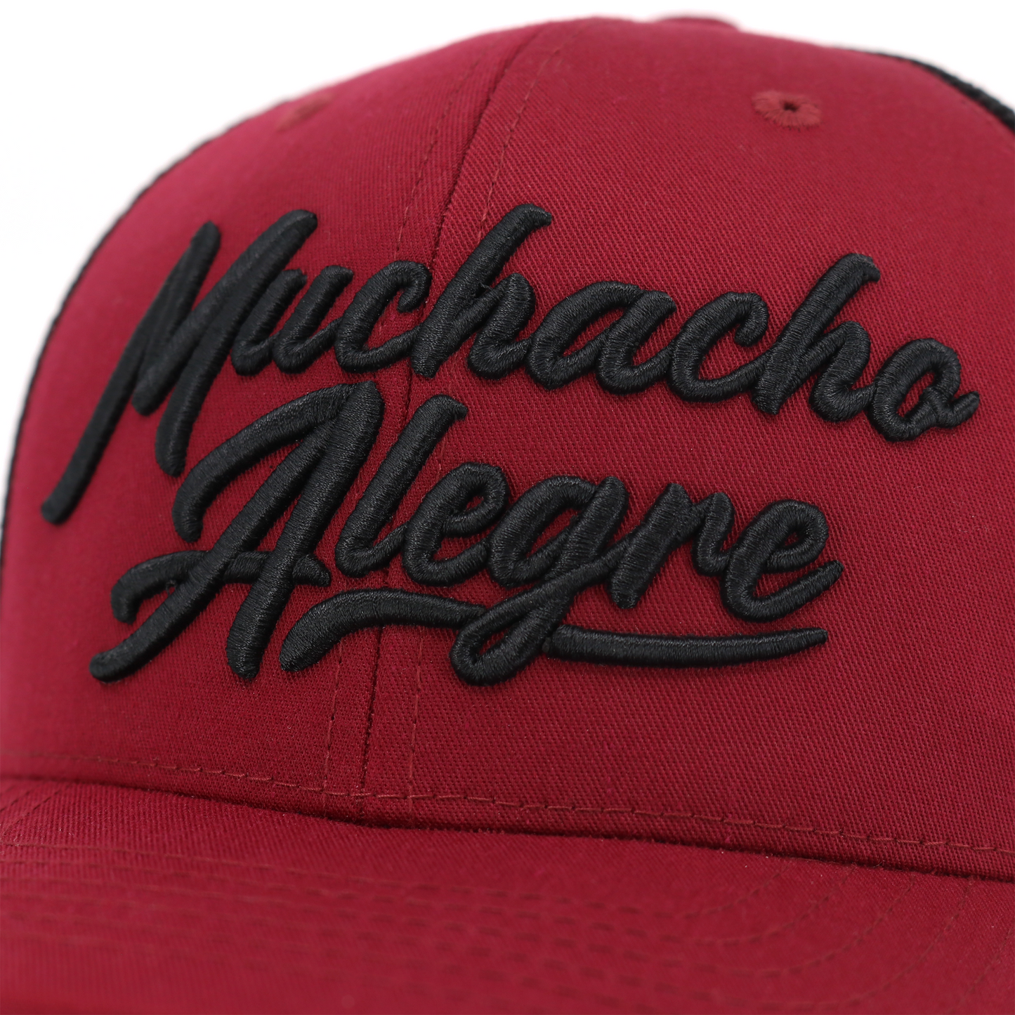 Muchacho Alegre Maroon/Black classic visor hat / gorra de visera clasica