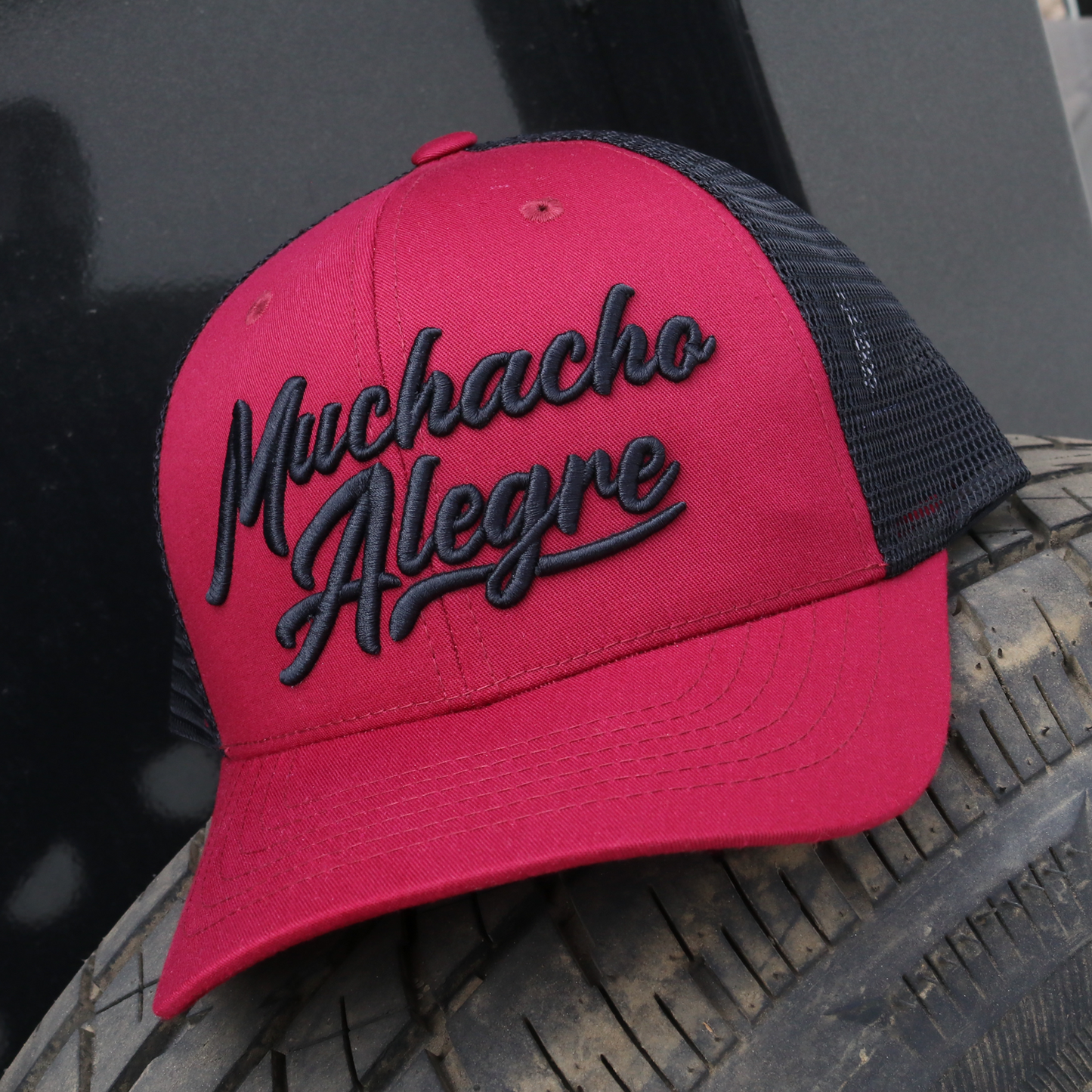 Muchacho Alegre Maroon/Black classic visor hat / gorra de visera clasica