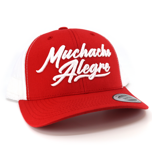 Muchacho Alegre Red/White classic visor hat / gorra de visera clasica