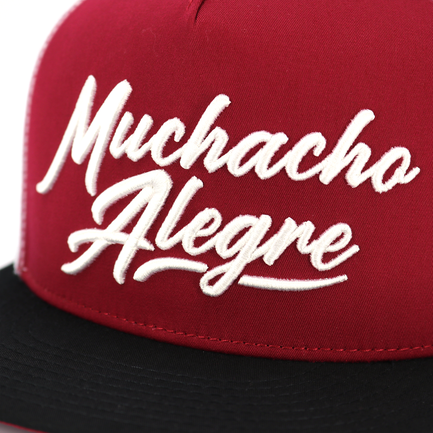 Muchacho Alegre Black/Maroon/White flat visor hat / gorra de visera plana