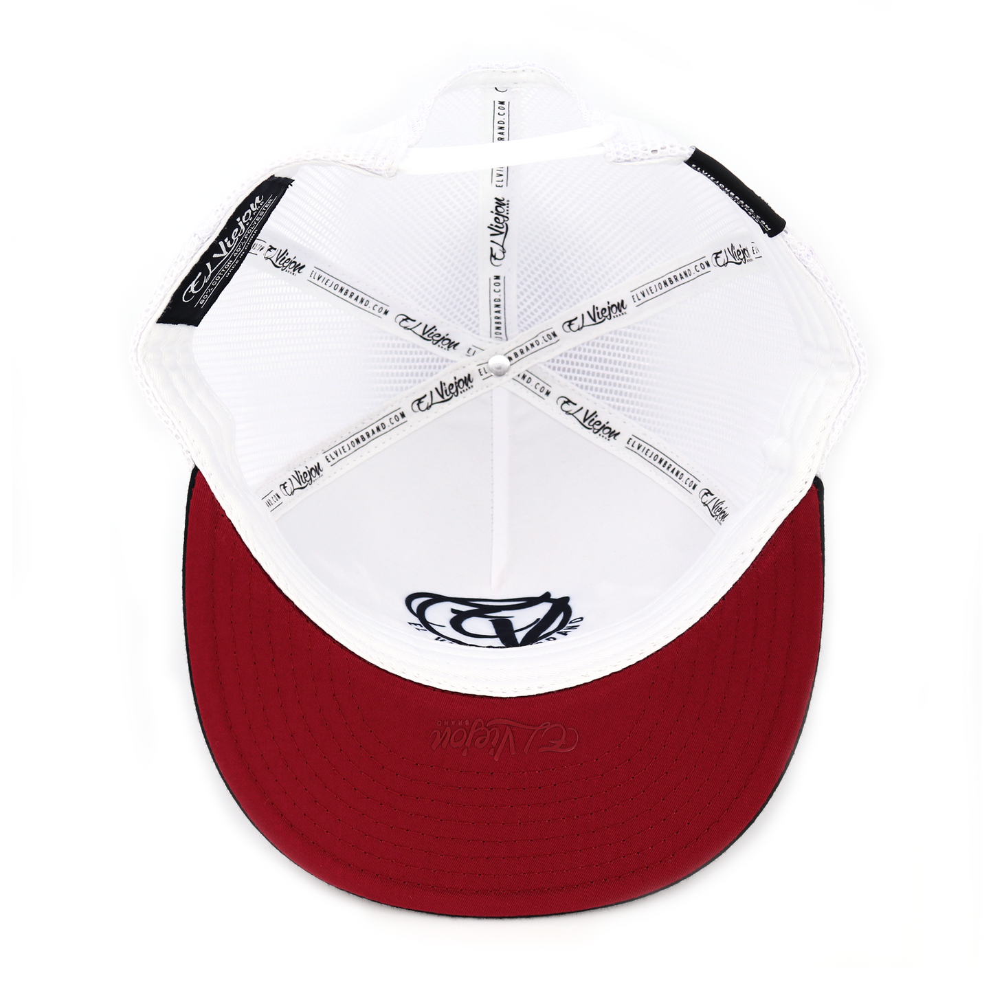 Muchacho Alegre Black/Maroon/White flat visor hat / gorra de visera plana